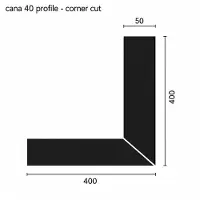 Kreon - cana 40 corner cut 90° zwart