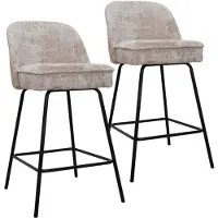 DS4U - Vida barkruk 67 cm - Set van 2 - Champagne - Stof