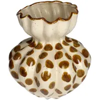 HD Collection Vaas Plix Keramiek Rond - Bruin Patroon - Sfeervolle Eyecatcher