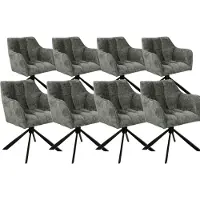 DS4U - Puck armstoel met terugdraaifunctie - Set van 8 - Groen - Stof