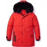Local Fanatic Heren Winterjassen - Lange Jas Heren - Winterjas Heren Bontkraag -GS19803- Rood