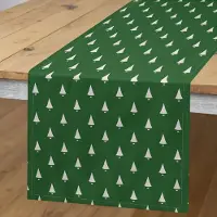 Abakuhaus Kerst Tafelloper, Kleine Belletjes, Rechthoekige Decoratieve Tafelloper voor Eetkamer en Keuken, 40 x 180 cm, Wit en Groen