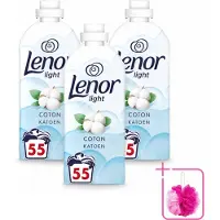 Lenor 3 x Light - Wasverzachter - Katoen - Fris & Zacht - 55 Wasbeurten - Bulkverpakking - Wasverzachter katoen - Douchemop - Wasverzachter fris