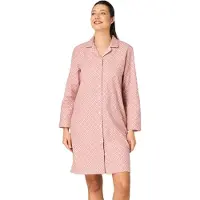 Key Flanellen Nachthemd Dames Doorknoopmodel Lange Mouw Kaneel Etnoprint LND 743 36 / S