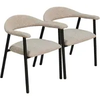 DS4U - Quinn basic eetkamerstoel - Set van 2 - Zwart - Stof - Met armleuning