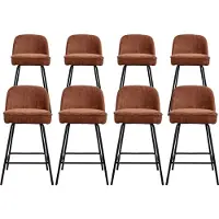 DS4U - Vida barkruk 67 cm - Set van 8 - Roestbruin - Stof