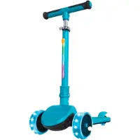 Zinc 3 Wheeled Folding Led Shine Scooter Blauw Kinderen