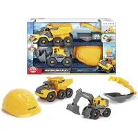 Dickie Toys Speelgoedvoertuig - Toys - Speelset volvo constructie - kraanwagen - truck - helm