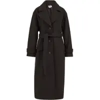 We fashion - Dames jas van wolmix - Oversized - Donkerbruin - Maat: 40