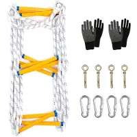 Merkloos Vuurladder - Touwladder - Draagbare Klimreddingsladder - 10 Meter - Vlamvertragend Nylon - Veiligheid voor Volwassenen - Geschikt voor Ra...
