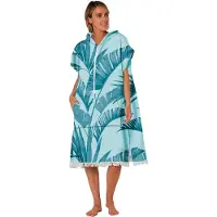 Ocean & Earth Palm Zip Front Hooded Poncho Handdoek