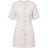 Trendyol TRENDYOLMİLLA Dames Ecru Effen Kort / Mini Kort A-lijn Jurken