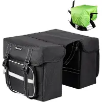 Merkloos Dubbele fietstas 25 l, bagagedrager, 300D polyester en Polyurethannylon mesh, voor fietsen