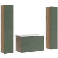 Vicco Badkamermeubelset Izan Groen/Goudkleurig Eiken 4-delig, Model 71718