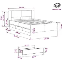 vidaXL Bedframe met opbergruimte en hoofdbord Artisanaal eiken