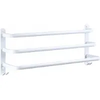 Arhatreya Witte Wandrek voor Handdoeken, 40cm, 3 Lagen, Roestvrij Staal