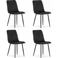 Leobert Fauteuil - - Lava - Fluweel, zwart - 43 x 51 x 90 cm - Set van 4