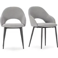 CALICOSY Stoelen set van 2 in stoffen met metalen poten, h84 cm lila