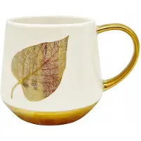Odelo Porseleinen Mok met Gouden Bladmotief - 460ml - Cadeau