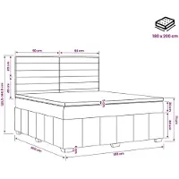 vidaXL LED Boxspringbed met Matras Lichtgrijs 180 x 200 cm Stof