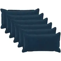 vidaXL Kussen met kussen HOUTEN 6 st Blauw Microfiber Fleece