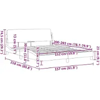 vidaXL Bedframe "Dover", zwart en wit, 152x203 cm, kunstleer