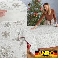 ANRO Tafelkleed Sneeuwvlokken Meerkleurig 180x140cm Met sierband Afwasbaar Waterafstotend
