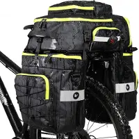Famanu – 3-in-1 bagagedragertas voor fietsen, 75L waterdicht, multifunctioneel met afneembare rugzak en schoudertas, ideaal voor lange fietstochten en reizen