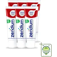 Zendium 6 x – Tandpasta – Tandvlees Protect – 75 ml - Grootverpakking - Vaatwasstrips - Gevoelig Tandvlees - Tandvlees Bescherming - Natuurlijke Tandpasta - Milde Tandpasta - Fluoride