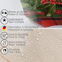 ANRO Tafelkleed Kerstkrans Beige 260x140cm Rechte rand Afwasbaar Waterafstotend Binnen & Buiten