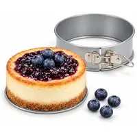 Cheqo Springvorm 12 cm Zilver met Anti-aanbaklaag - Mini Springvorm - Taartvorm met Losse Bodem - Bakvorm Rond - Cakevorm - Bakblik - Cheesecakevorm - Appeltaartvorm - Taartblik