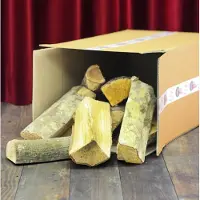 THM Oven gedroogd berken Haardhout in doos circa 16-17 kg direct te gebruiken stookhout | Lengte per blok 30 CM