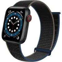 Strap-it Nylon Loop bandje geschikt voor Apple Watch (Series 12/11/10), (Ultra 4/3/2/1), (SE 3/2/1), (Series 9/8/7/6/5/4) - 44/45/46/49mm - Zwart / Charcoal