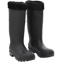 vidaXL - Regenlaarzen - met - verwijderbare - sokken - maat - 40 - PVC - zwart