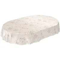 ANRO Tafelkleed Kerst Sneeuwvlokken Beige 240x140cm Met sierband Afwasbaar Waterafstotend