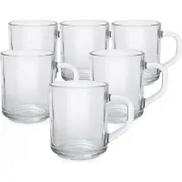 Tragar Glazen Mokken 250ml - Set van 6 - Transparant