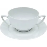 Lubiana Ambasador Bouillonkom 300ml met Schotel 16cm Porselein Vaatwasserbestendig