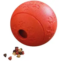 Famanu – Massief rubberen snackbal in rood, 11 cm, duurzaam en leuk voor honden