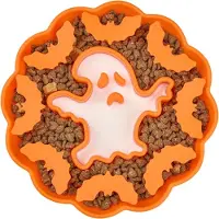 Famanu - Anti-schok hondenvoerbak - voorkomt morsen tijdens het eten - met antislip zuignap - Halloween-design 21 cm