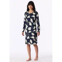 Schiesser Dames Nachthemd lange mouw - Flower - Modal dames nachtjapon - Luxe nachtkleding dames - 40