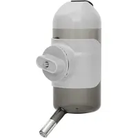 Famanu – Waterdispenser voor honden met 500 ml inhoud, lekvrije kennel waterfles voor huisdieren, BPA-vrije drinkfles voor automatisch voeden van honden, katten en konijnen, grijs