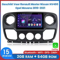 AWESAFE Autoradio - Geschikt Voor Renault Master / Nissan NV400 / Opel Movano 2010-2021 - Android15.0 Systeem - Draadloos CarPlay & Android Auto - Bluetooth & WiFi - GPS Navigatie - Ram 2GB +Rom 64GB