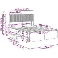 vidaXL Bedframe met opbergruimte en hoofdeinde, zwart, 160 x 200 cm
