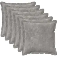 vidaXL Kussen met kussen HOUTEN 6 st Lichtgrijs Microfiber Fleece