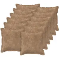 vidaXL Kussen met kussen HOUTEN 12 st Taupe Microfiber Fleece