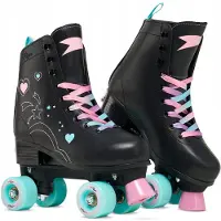 Raven Zana Retro Skates - Verstelbaar Maat 39-42 - Zwart