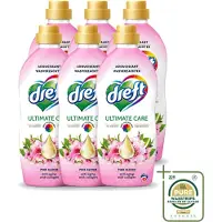 Dreft 6 x - Ultimate Care - Wasverzachter - Roze Bloem - Anti-Veroudering - 40 Wasbeurten - Wasstrips - Wasverzachter - Anti-aging - Kleurbescherming - Wasgoed Verzorging - Roze Bloem Geur