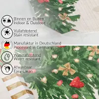 ANRO Kerst Teddyberen Tafelzeil Beige Rechthoekig 260x140 cm