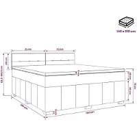 vidaXL Boxspringbed met matras met hoofdeinde Zwart 140 x 190 cm Stof