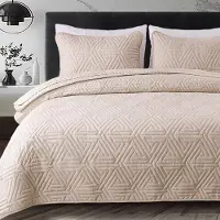 Famanu – Bedsprei 260 x 280 cm met 2 Kussenslopen Microvezel Zacht en Licht Beige